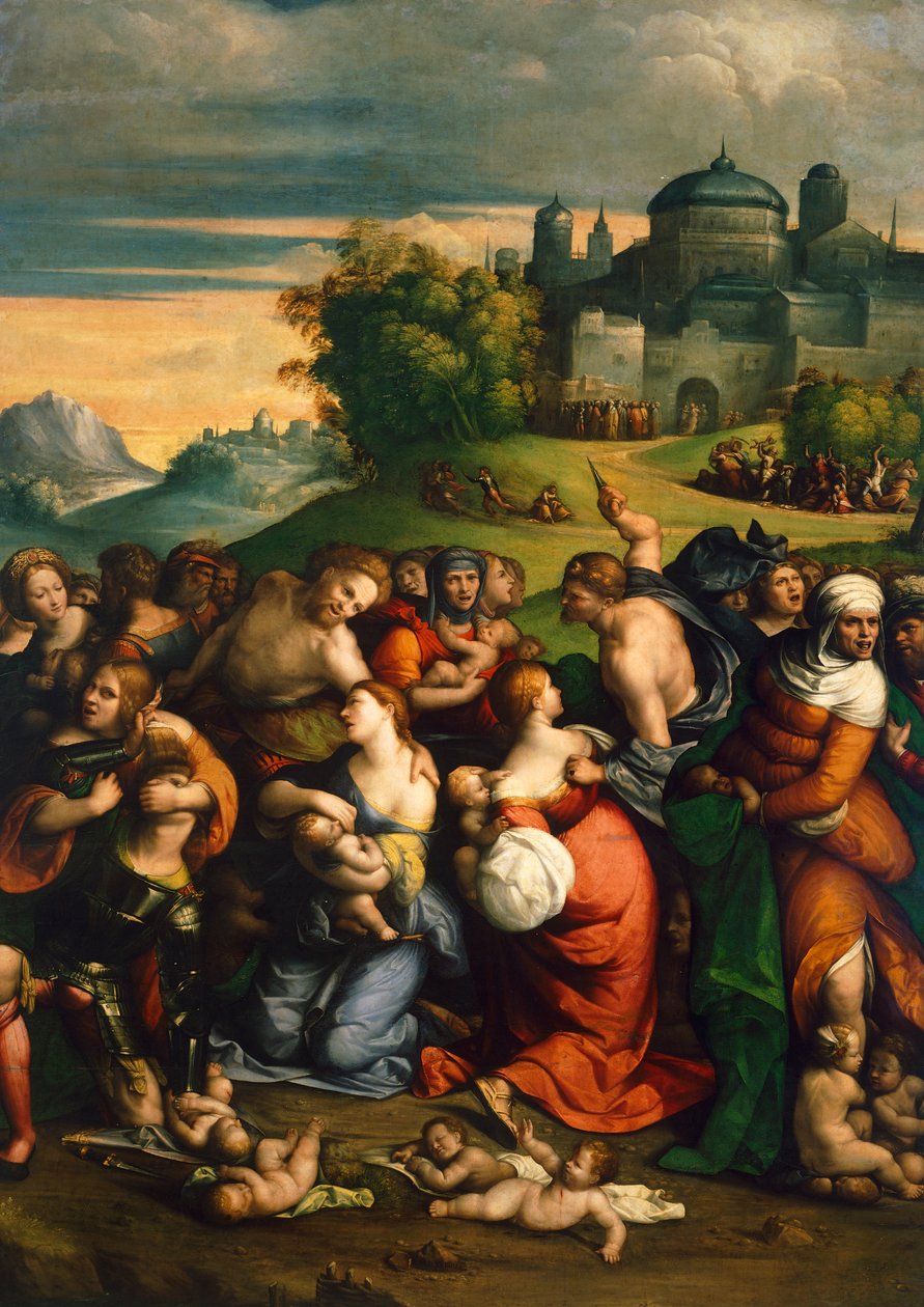 Massacre of the Innocents (olje på panel) av Benvenuto Tisi da Garofalo