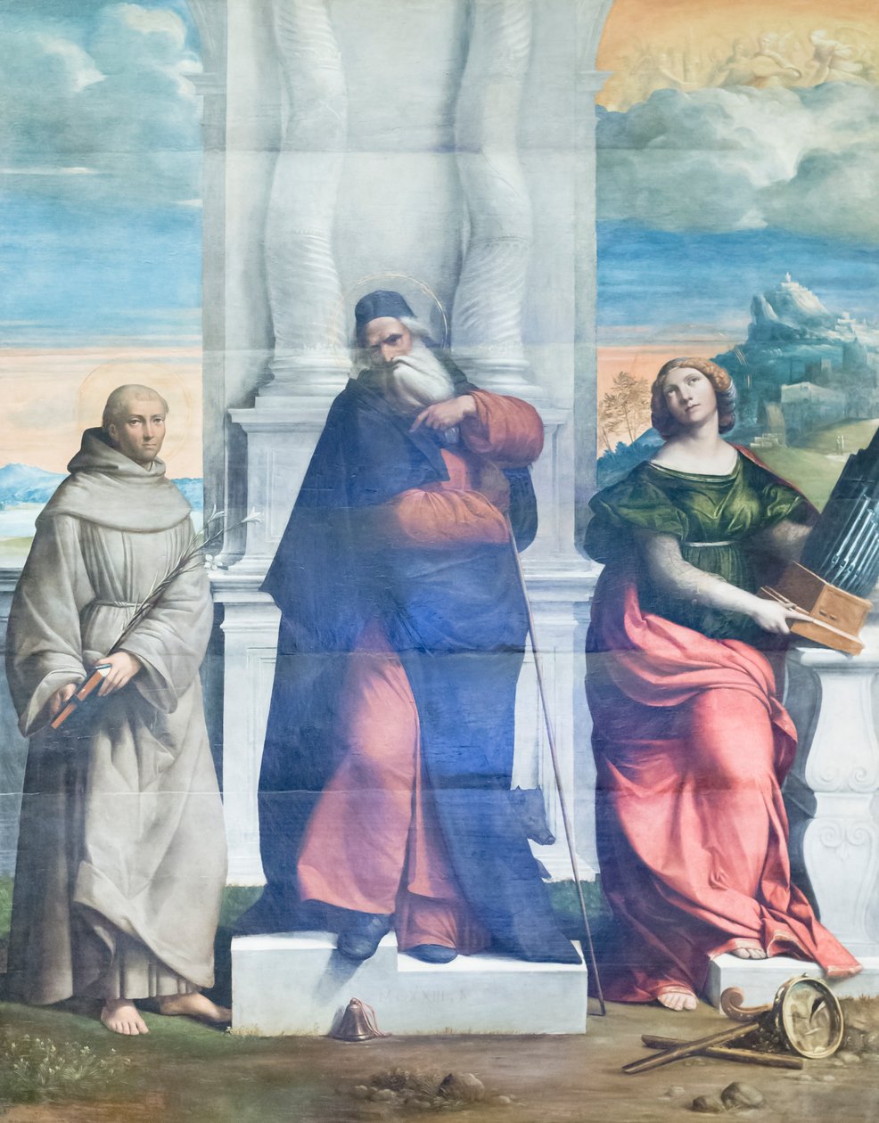Saint Anthony abbeden, Anthony av Sicilia og Cecily av Benvenuto Tisi da Garofalo