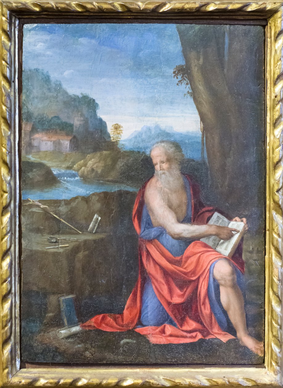 Saint Jerome i ørkenen av Benvenuto Tisi da Garofalo