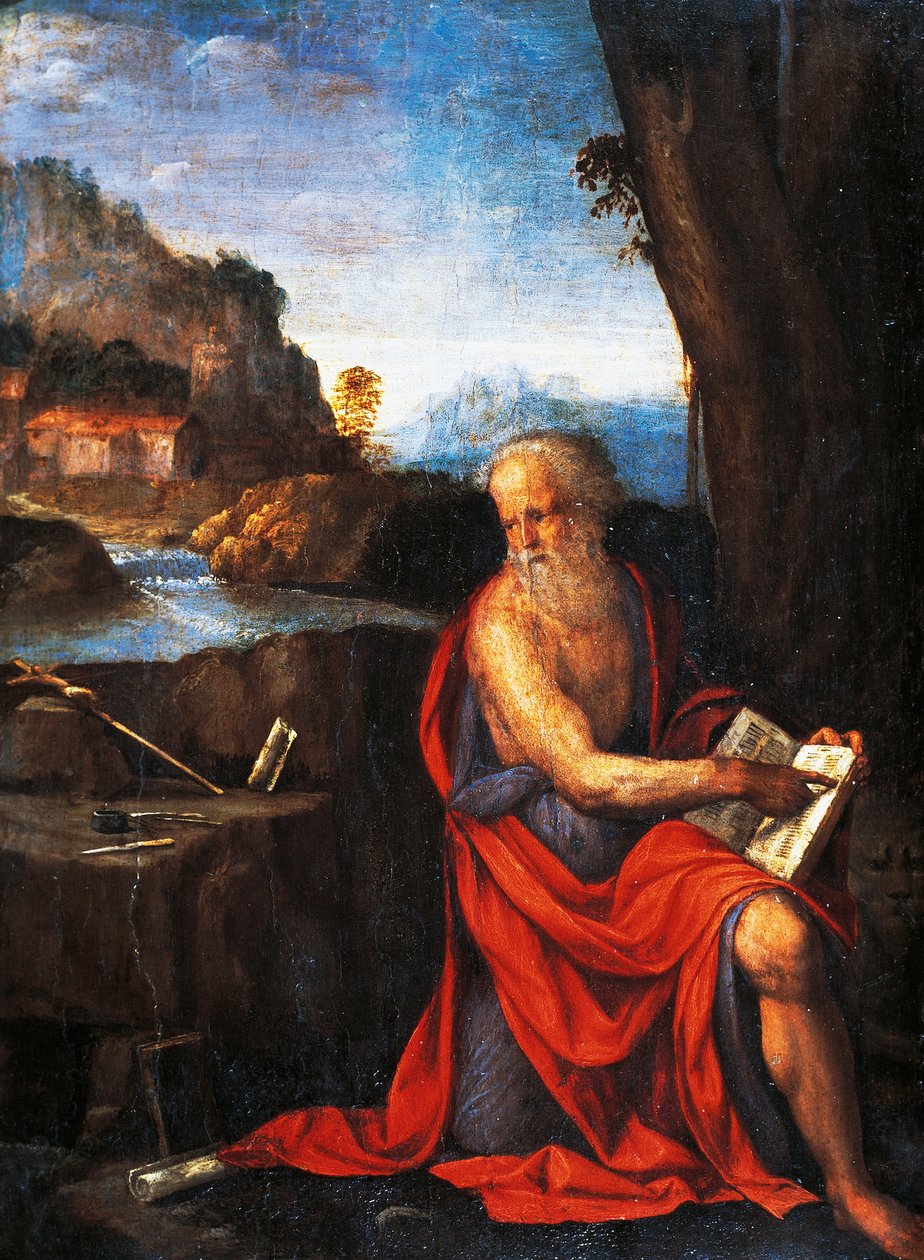 St Hieronymus, av Garofalo (1481-1559). av Benvenuto Tisi da Garofalo