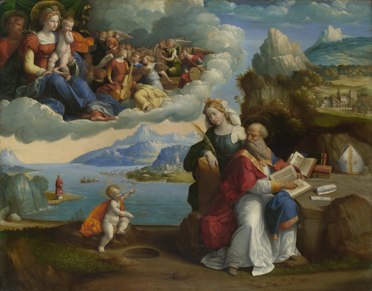 Visjonen om Saint Augustine, ca. 1520 av Benvenuto Tisi da Garofalo