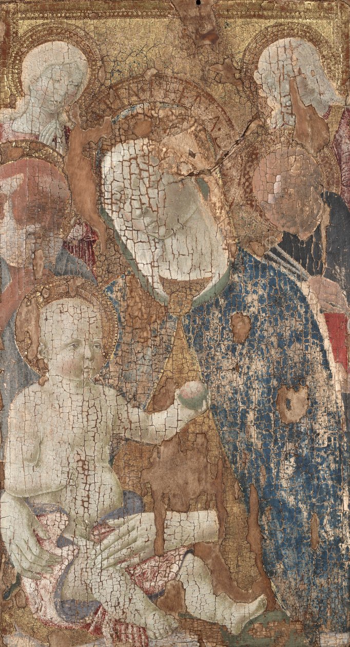Jomfru og barn med de hellige Jerome og Peter(?) og engler av Benvenuto di Giovanni
