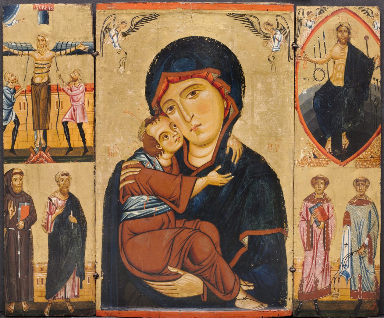 Jomfru og barn med hellige, ca. 1230-tallet av Berlinghiero Berlinghieri