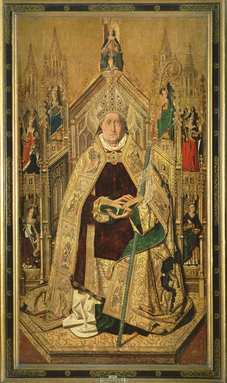 St. Dominic tronet som abbed av Silos, 1474 av Bartolomé Bermejo