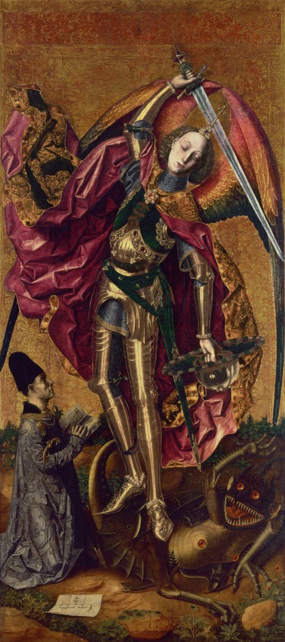 St. Michael og dragen av Bartolomé Bermejo