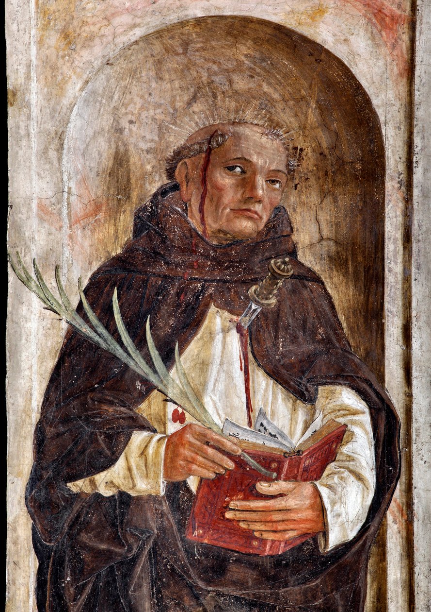 Representasjon av Sankt Peter av Verona (Peter av Verona) Fresco av Bernardino Butinone (1435-1507) 1482-1486 Basilica of Santa Maria delle Grazie Milan Italia av Bernadino Jacobi Butinone