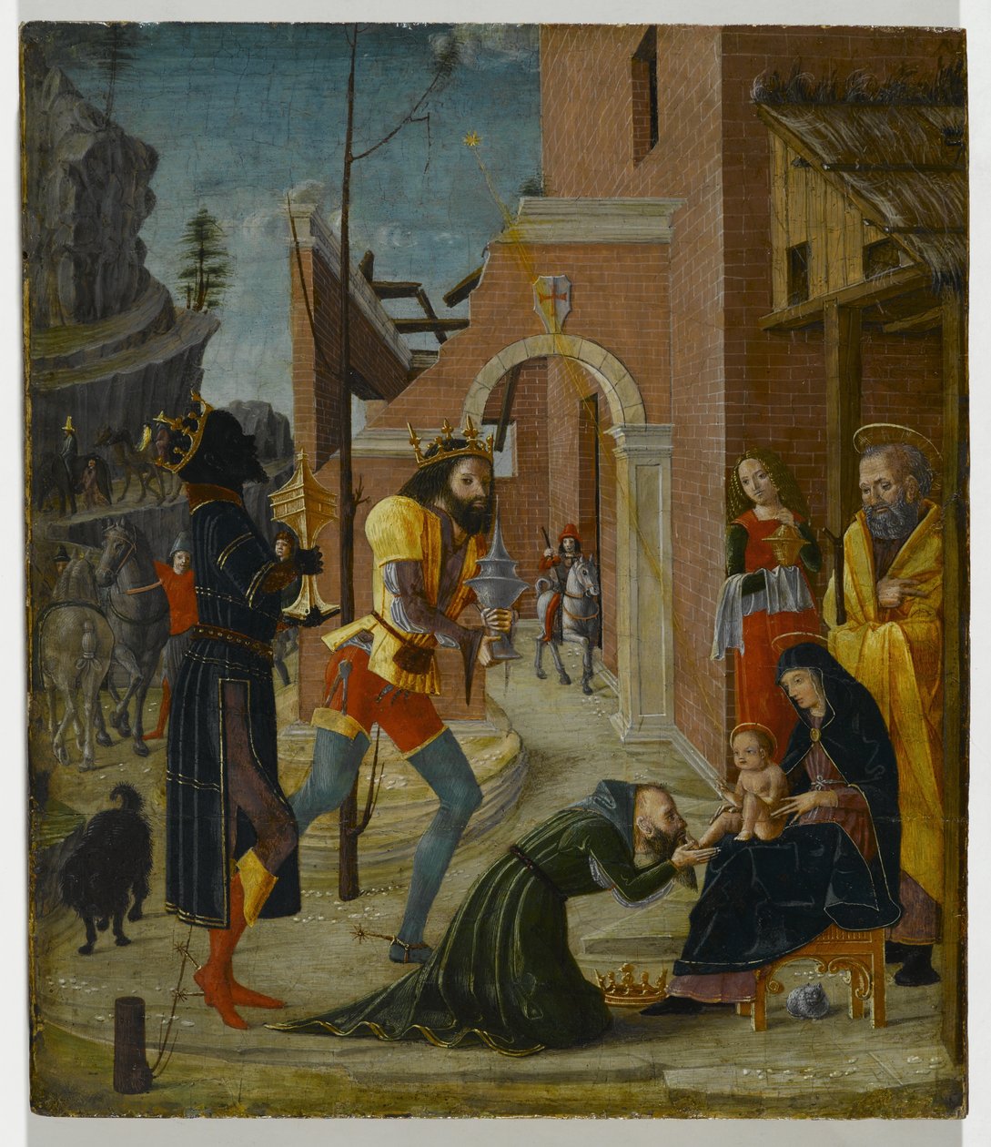 The Adoration of the Magi, ca. 1485-95 (tempera på panel) av Bernadino Jacobi Butinone