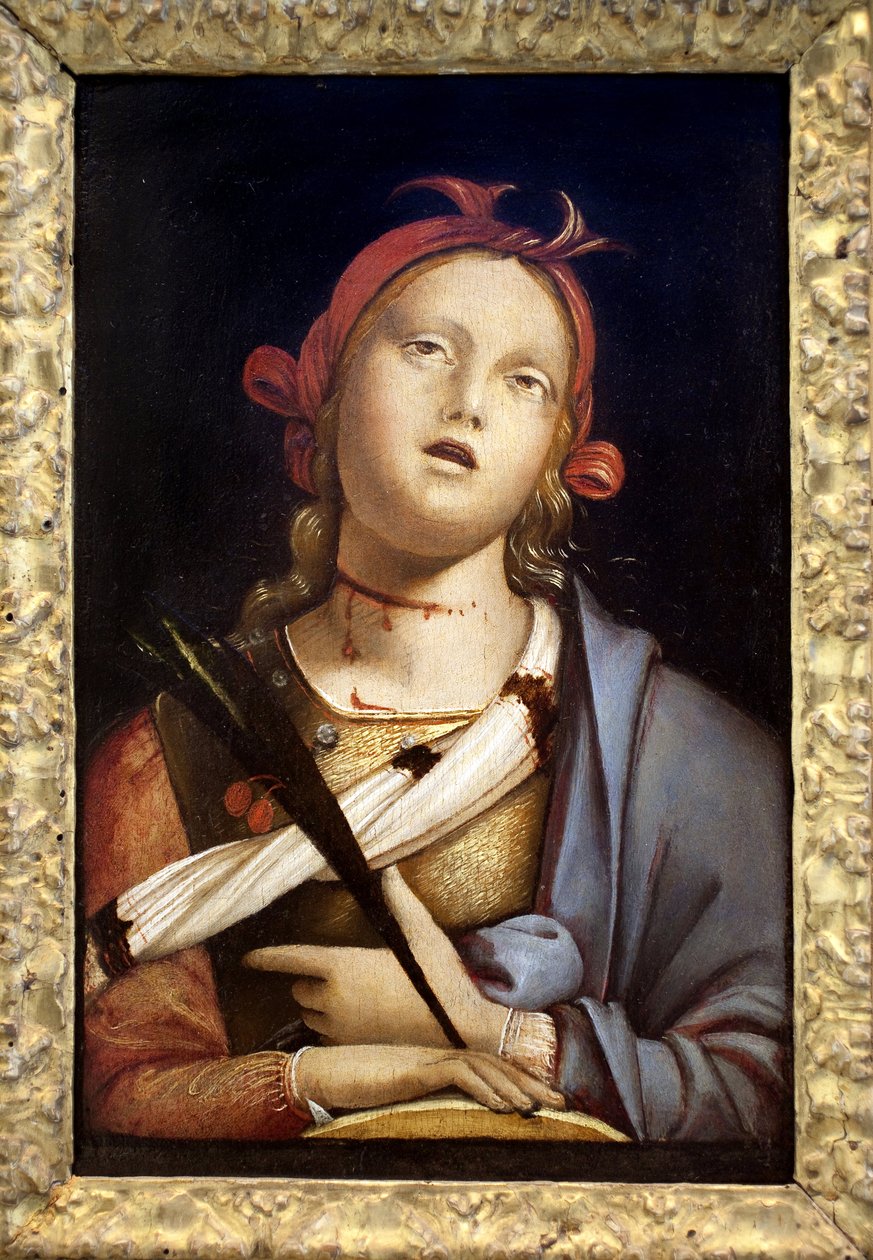 Den hellige Katarina av Alexandria. Maleri av Bernardo (Bernardino) Zenale (ca. 1436-1526), detrempe på tre, ca 1500. Italiensk kunst, renessanse. Musee des Beaux Arts de Nancy. av Bernadino Zenale