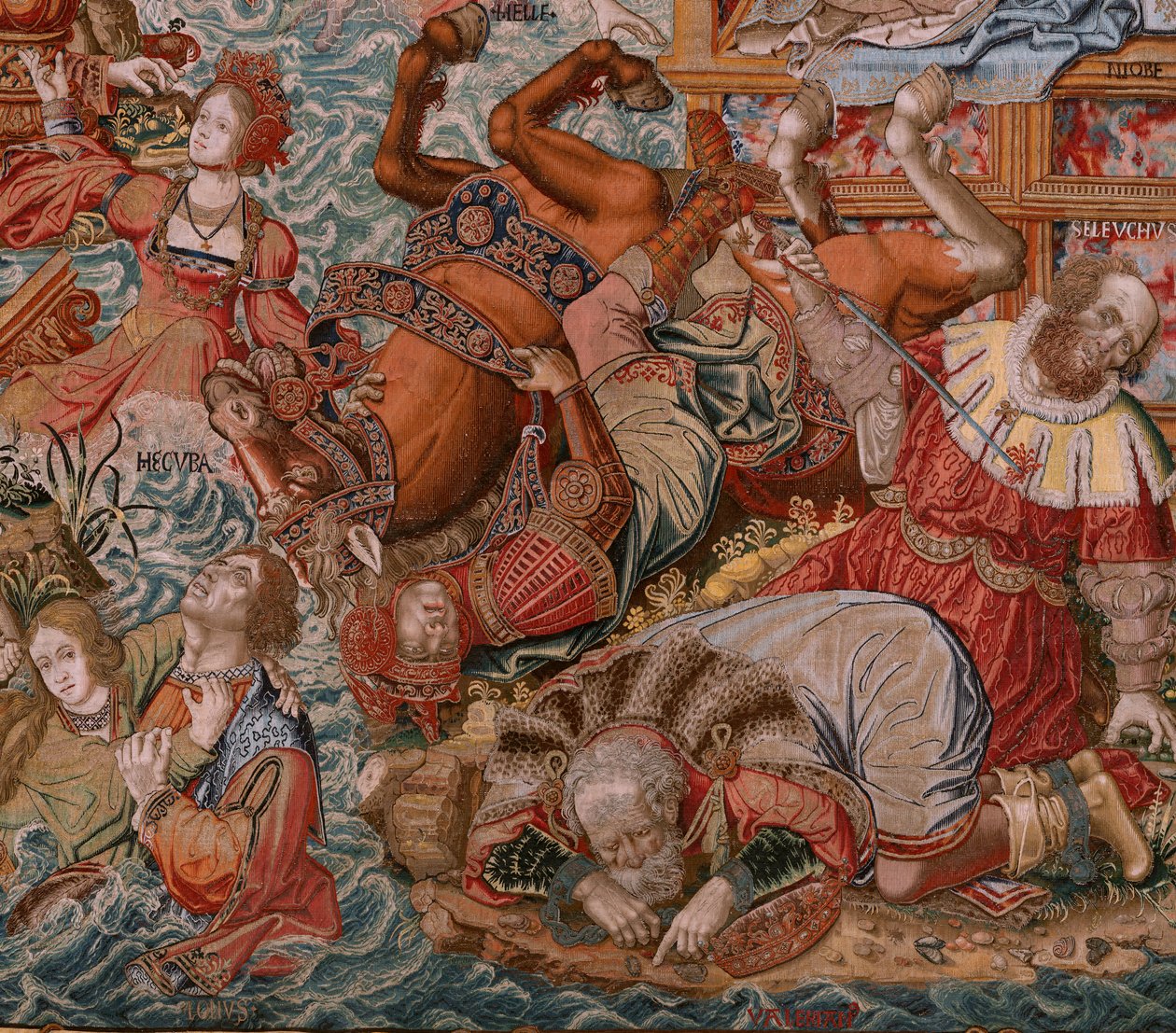 flamsk billedvev. Serien The Honours. Fortune, The Way to the Honours (La Fortuna, Camino de los Honores). Femte billedvev i serien. Modelltegnere fra kretsen til Bernard van Orley og Jan Gossaert de Mabuse. Produksjon Pieter van Aelst, Brusse av Bernaert van (circle of) Orley