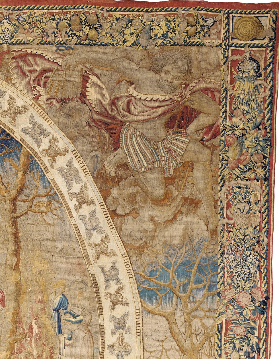 Brussel allegorisk billedvev som viser desember måned fra "Medaljongmånedene", ca. 1525 av Bernard van Orley