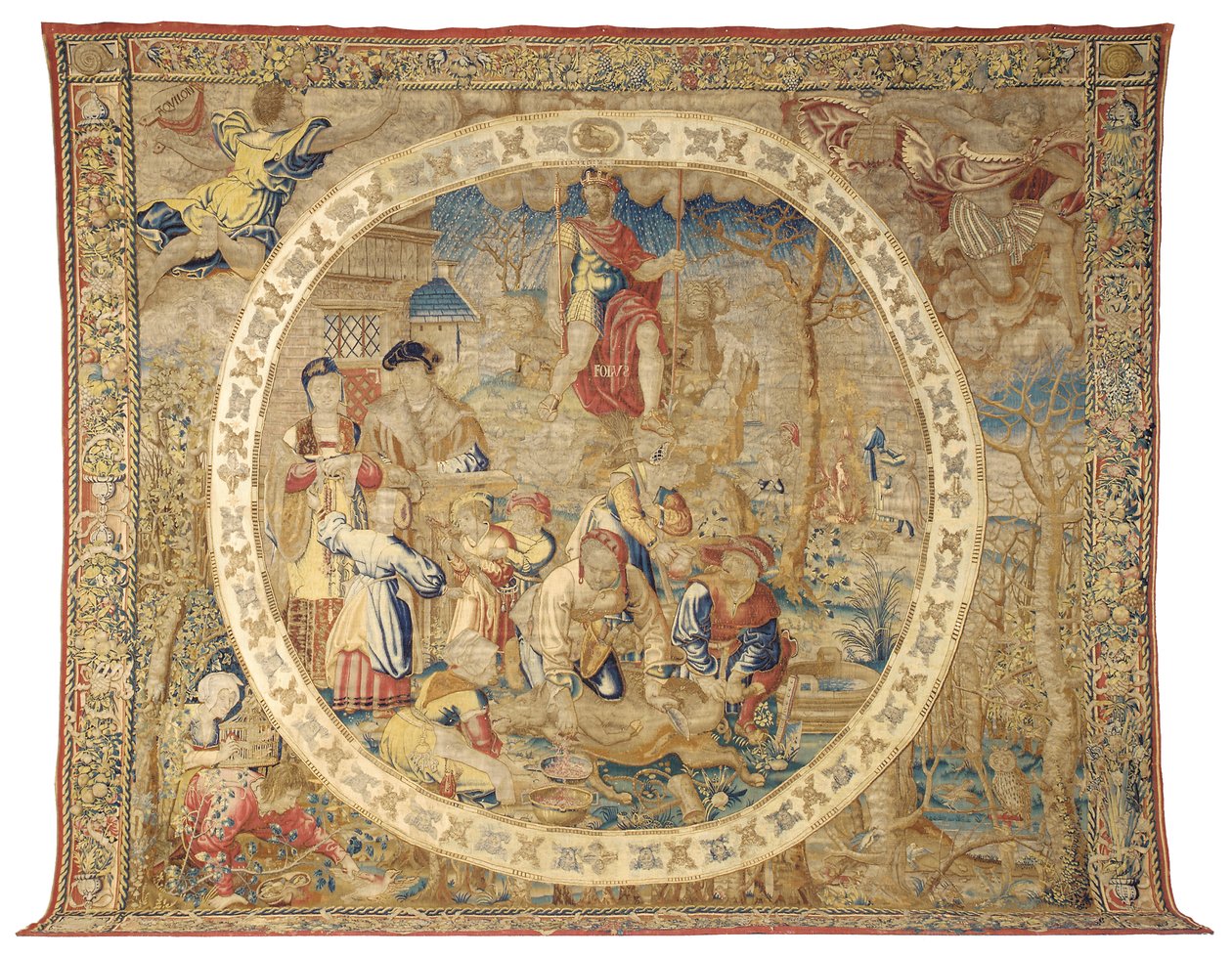Brussel allegorisk billedvev som viser desember måned fra "Medaljongmånedene", ca. 1525 av Bernard van Orley