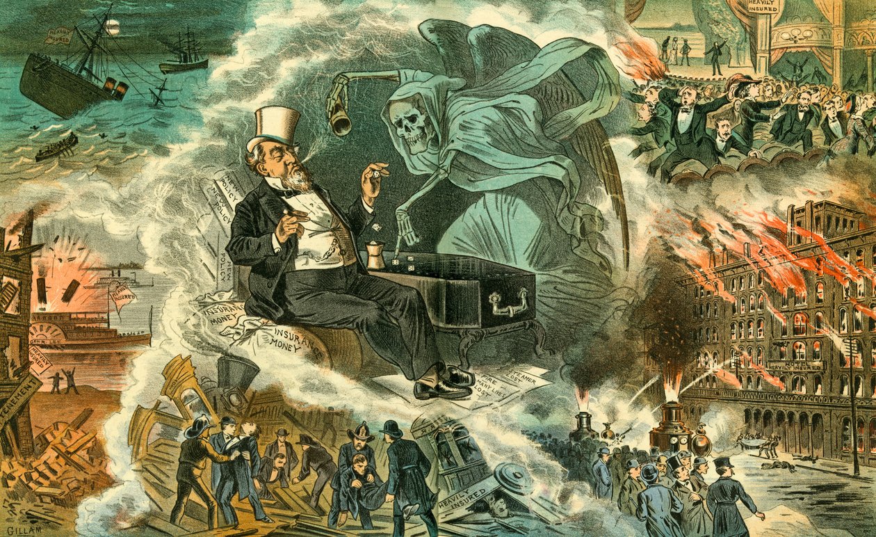 Gambling med døden, 1883 av Bernard Gillam