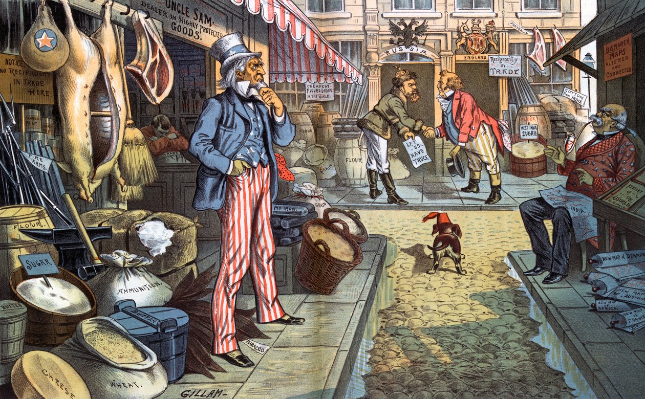 Fred, men ikke business. 1885 av Bernard Gillam