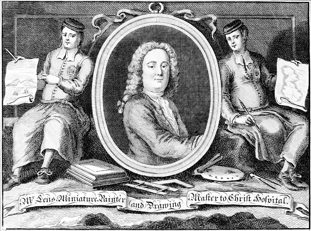 Byttekort for Bernard Lens III, gravert av Louis Philippe Boitard av Bernard Lens