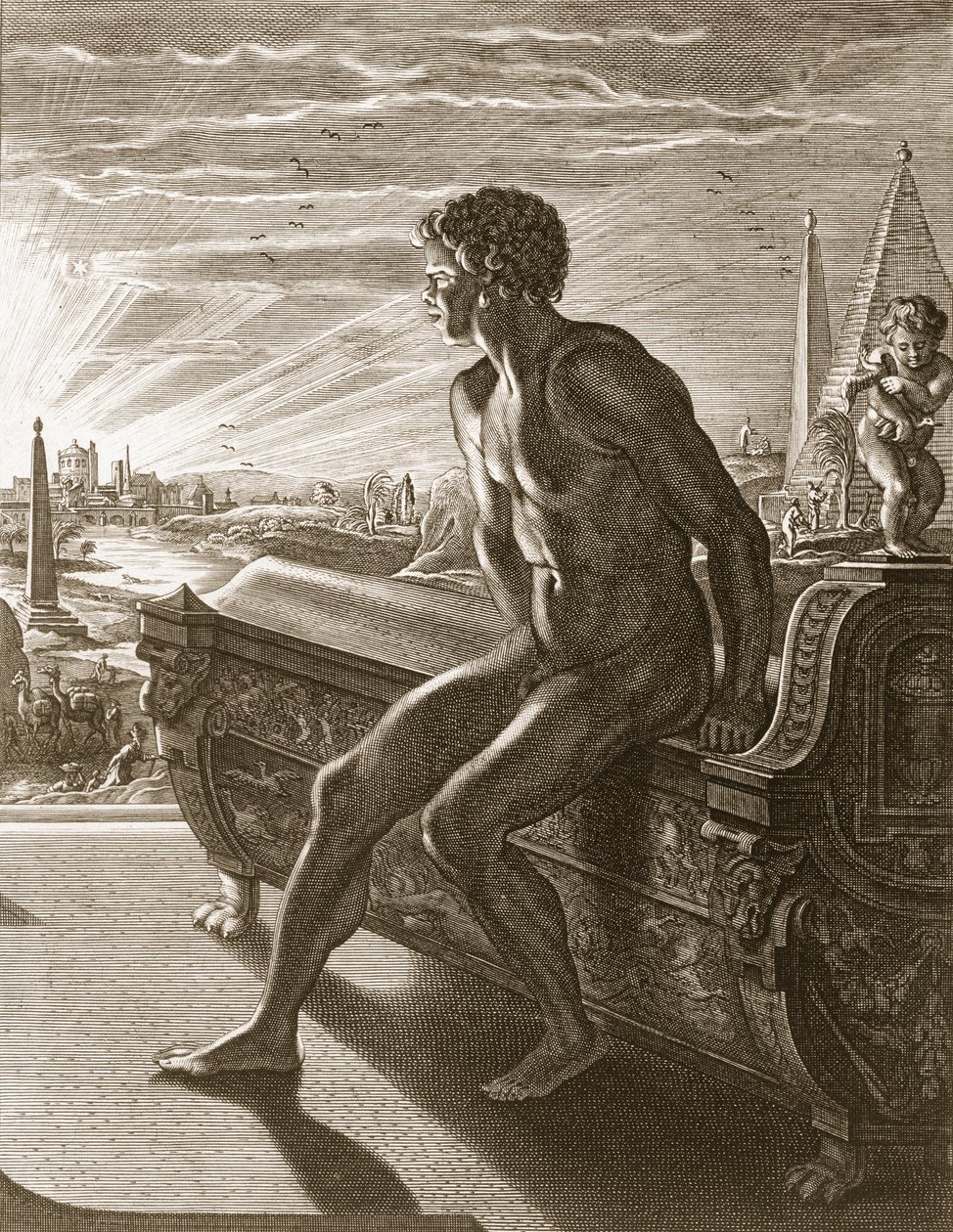 Memnons statue, 1731 av Bernard Picart