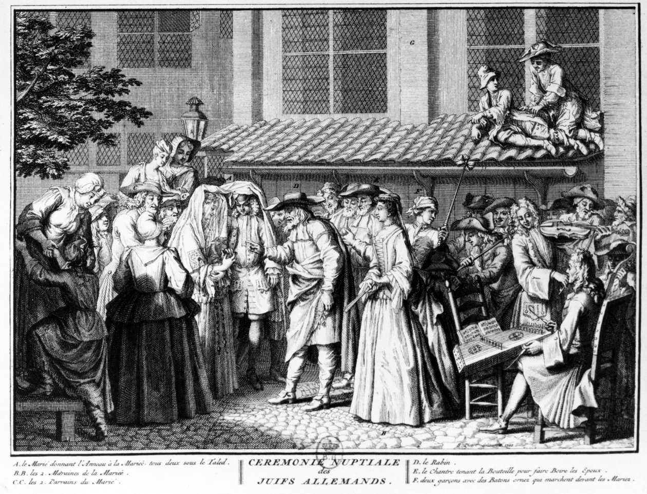 Bryllupsseremoni for tyske jøder, 1725 av Bernard Picart