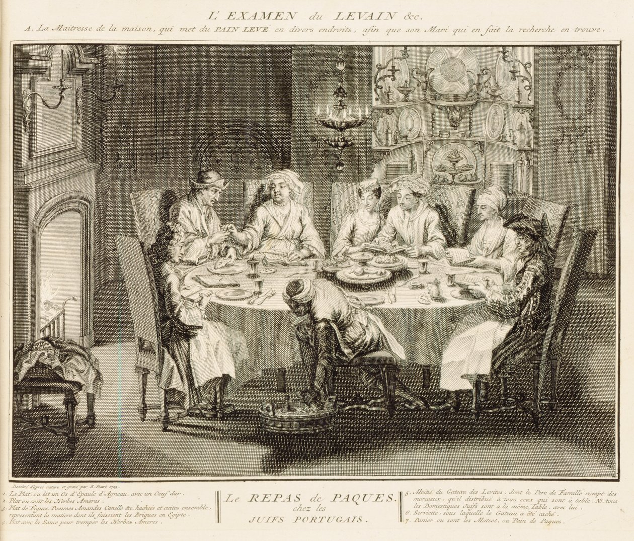 Portugisiske jøder feirer påskefesten, illustrasjon fra 'Religiøse seremonier og skikker', 1725 av Bernard Picart