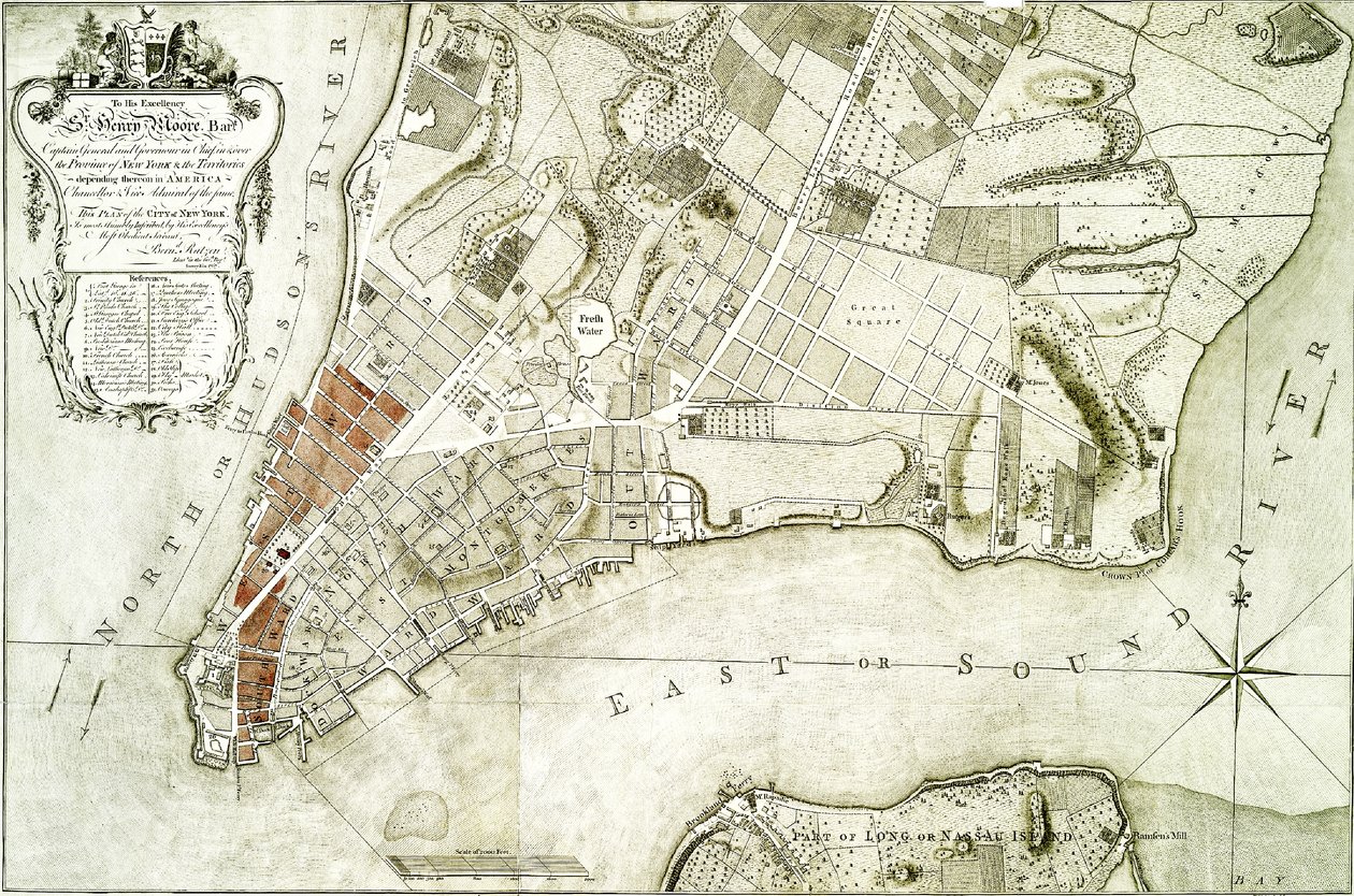 Et kart fra 1776 av Bernard Ratzer