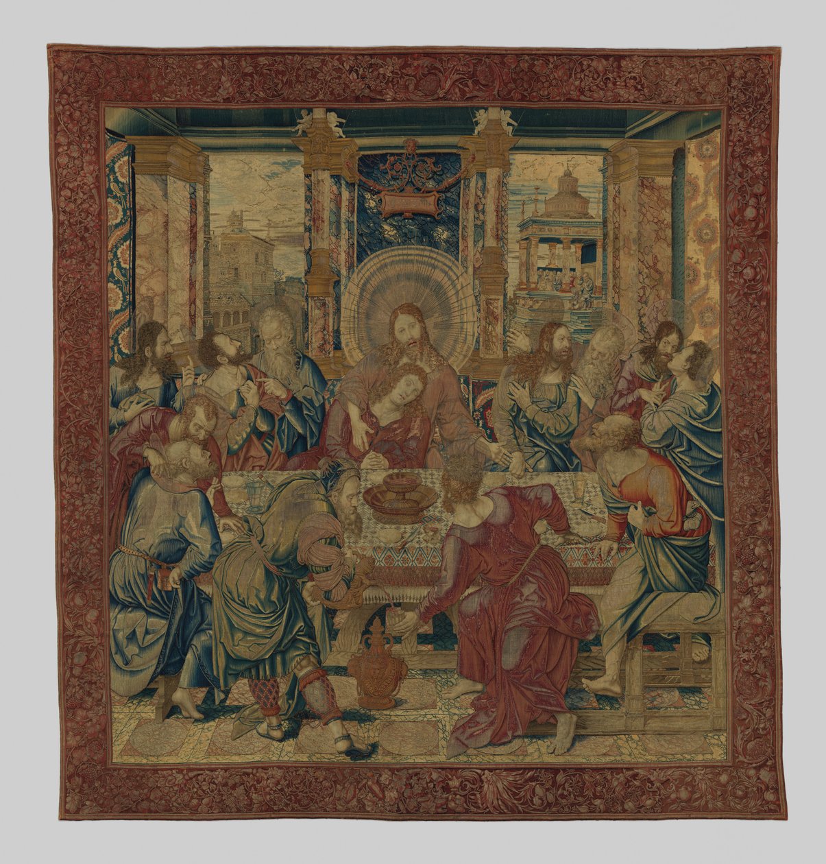The Last Supper, ca. 1525-28 (ull, silke, sølvforgylt tråd) av Bernard van after Orley