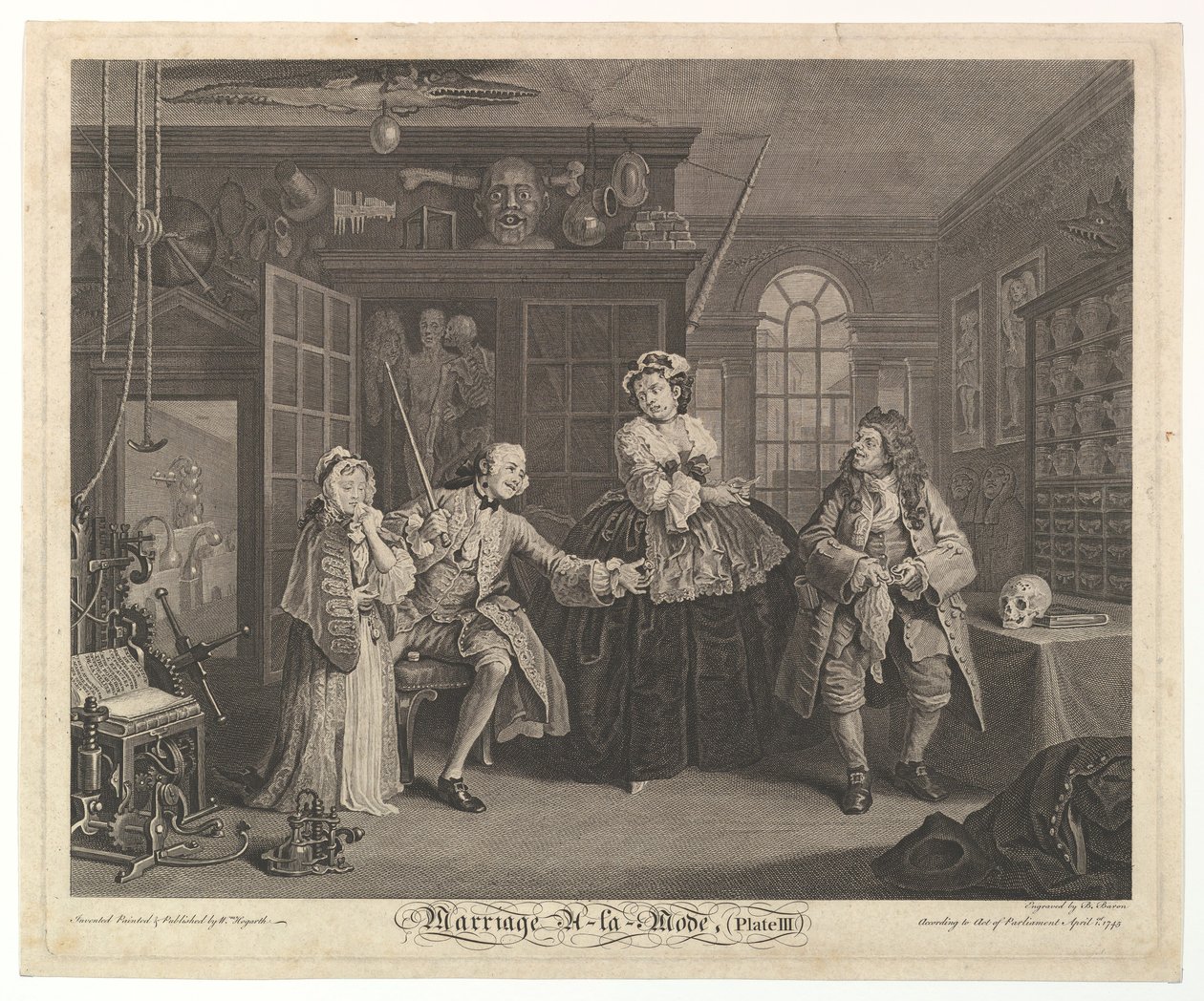 Ekteskap A-la-Mode, tavle III, april 1745. av Bernard Baron