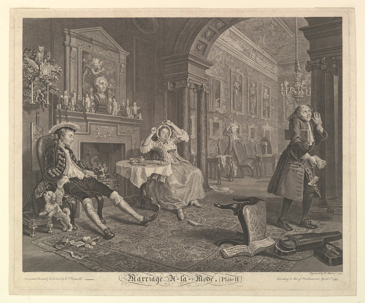 Ekteskap A-la-Mode, tavle II, april 1745. av Bernard Baron