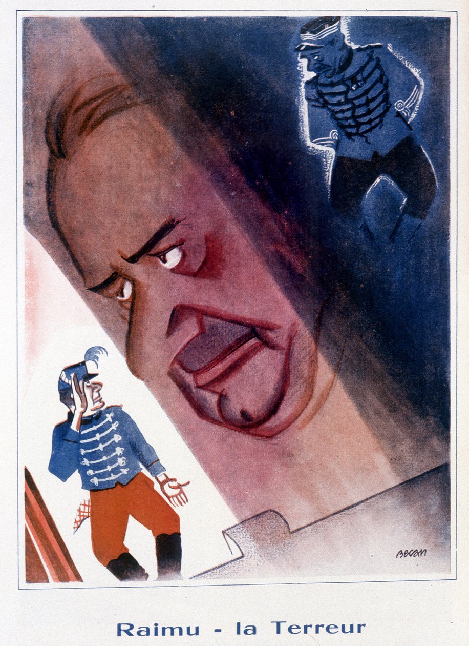 Raimu: The Terror - Illustrasjon av Bernard Becan (Bernhard Kahn) (1890-1943) i "" Fantasio""" av 15.11.1932 av Bernard Becan