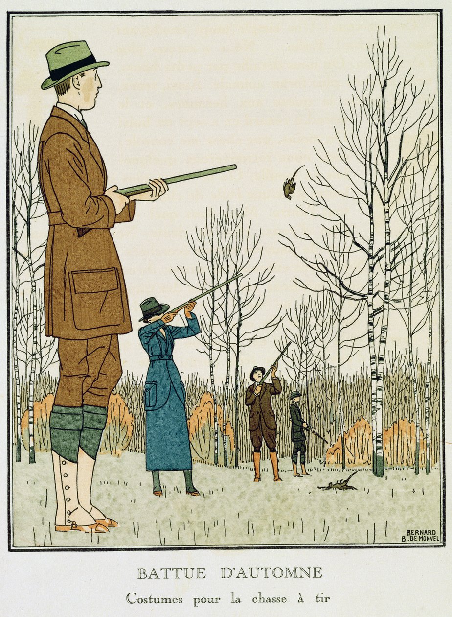 An Autumn Shoot, ca. 1912-13 (litho) av Bernard Boutet de Monvel