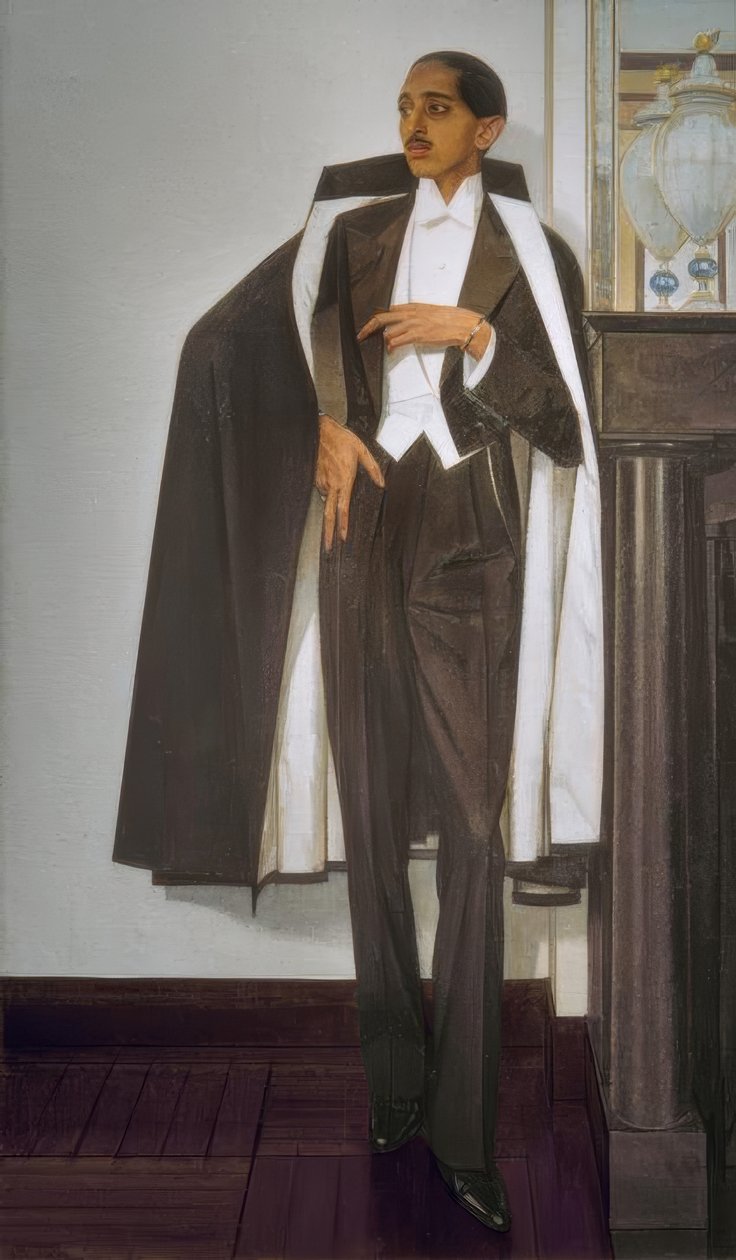 Maharaja Yeshwant Rao Holkar II fra Indore i vest ... av Bernard Boutet de Monvel