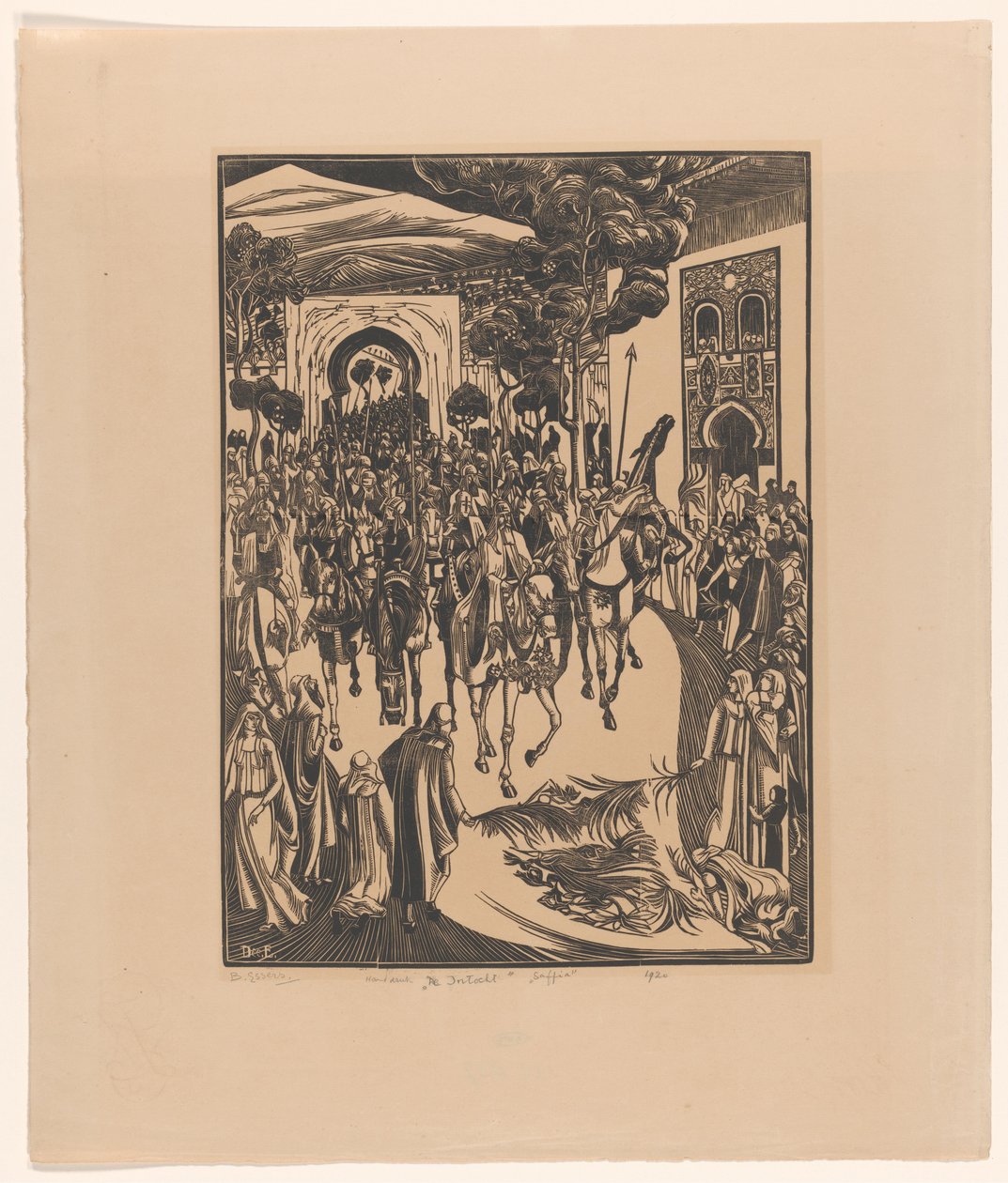De Intocht (original tittel på objekt) Saffia (original tittel på objekt) av Bernard Essers (signed by artist)