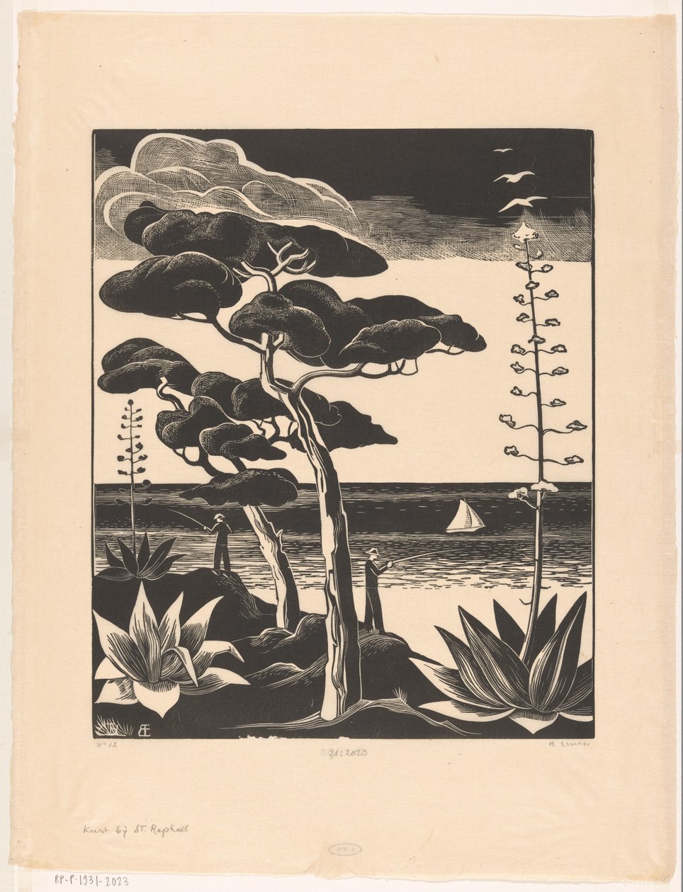 Kysten ved Saint-Raphaël (original tittel på objektet) av Bernard Essers (signed by artist)