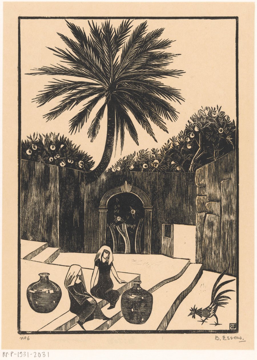 Stradă cu scări în Taormina în Sicilia norvegiană av Bernard Essers (signed by artist)