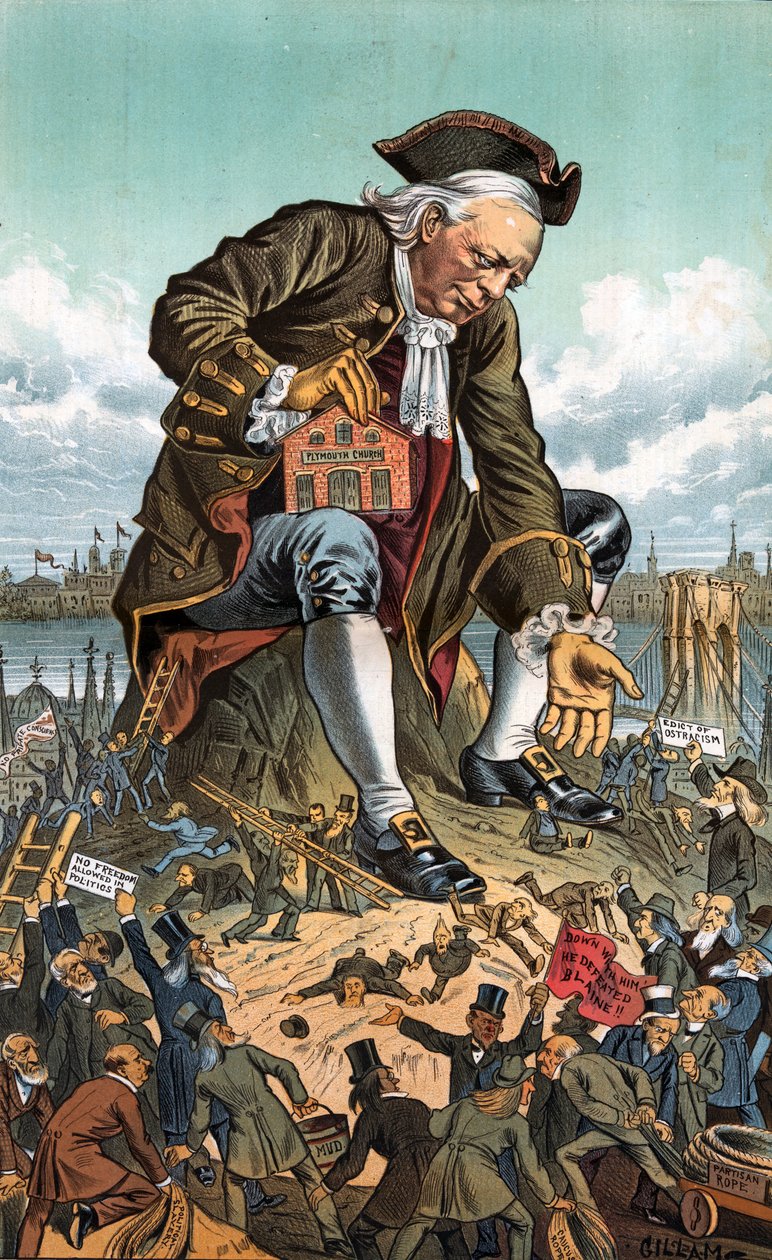 Gulliver og partiet Lilliputians, 1885 av Bernard Gillam