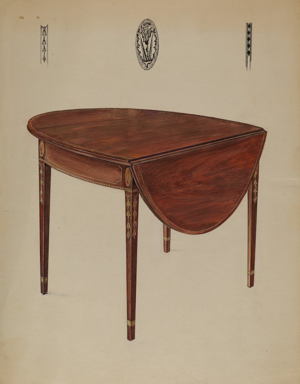 Pembroke-bord (dråpeblad) av Bernard Gussow