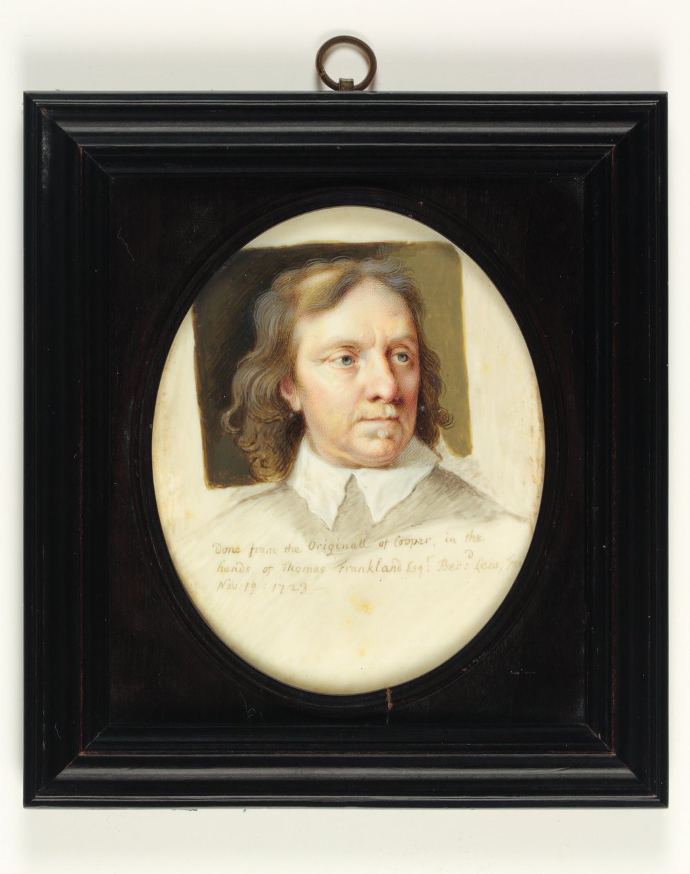 Oliver Cromwell (akvarell på elfenben) av Bernard III Lens
