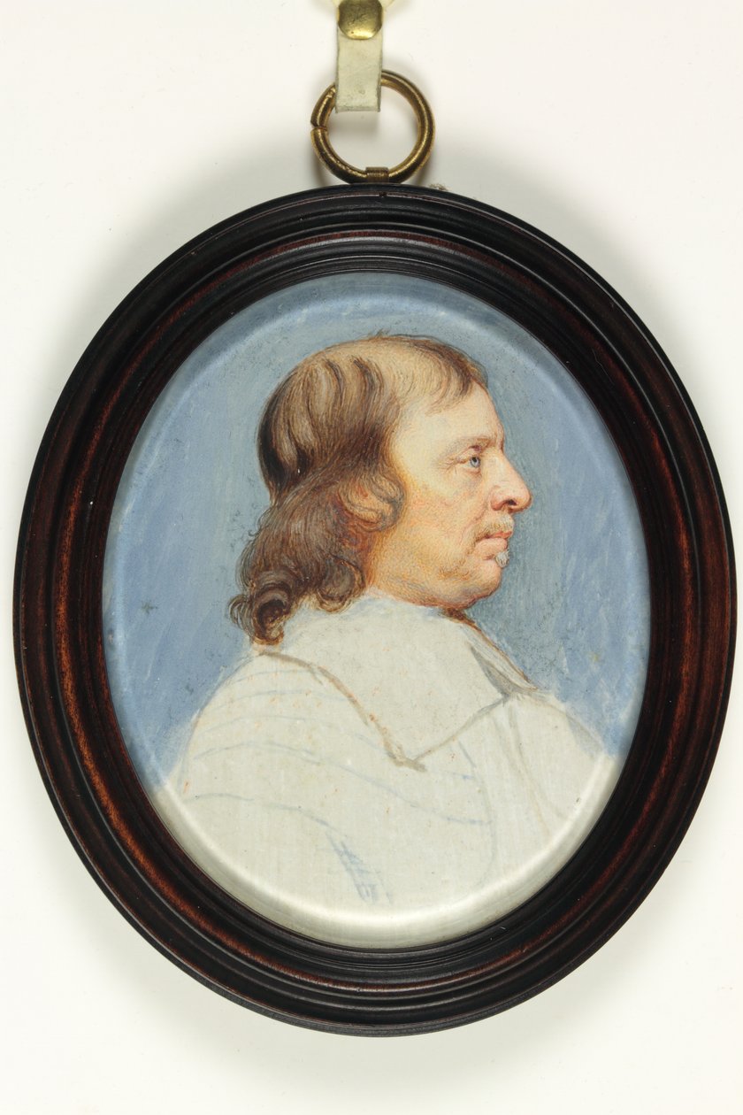 Oliver Cromwell (akvarell på elfenben) av Bernard III Lens