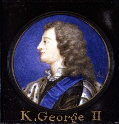 Portrett av George II (1683-1760) (akvarell på kort) av Bernard III Lens