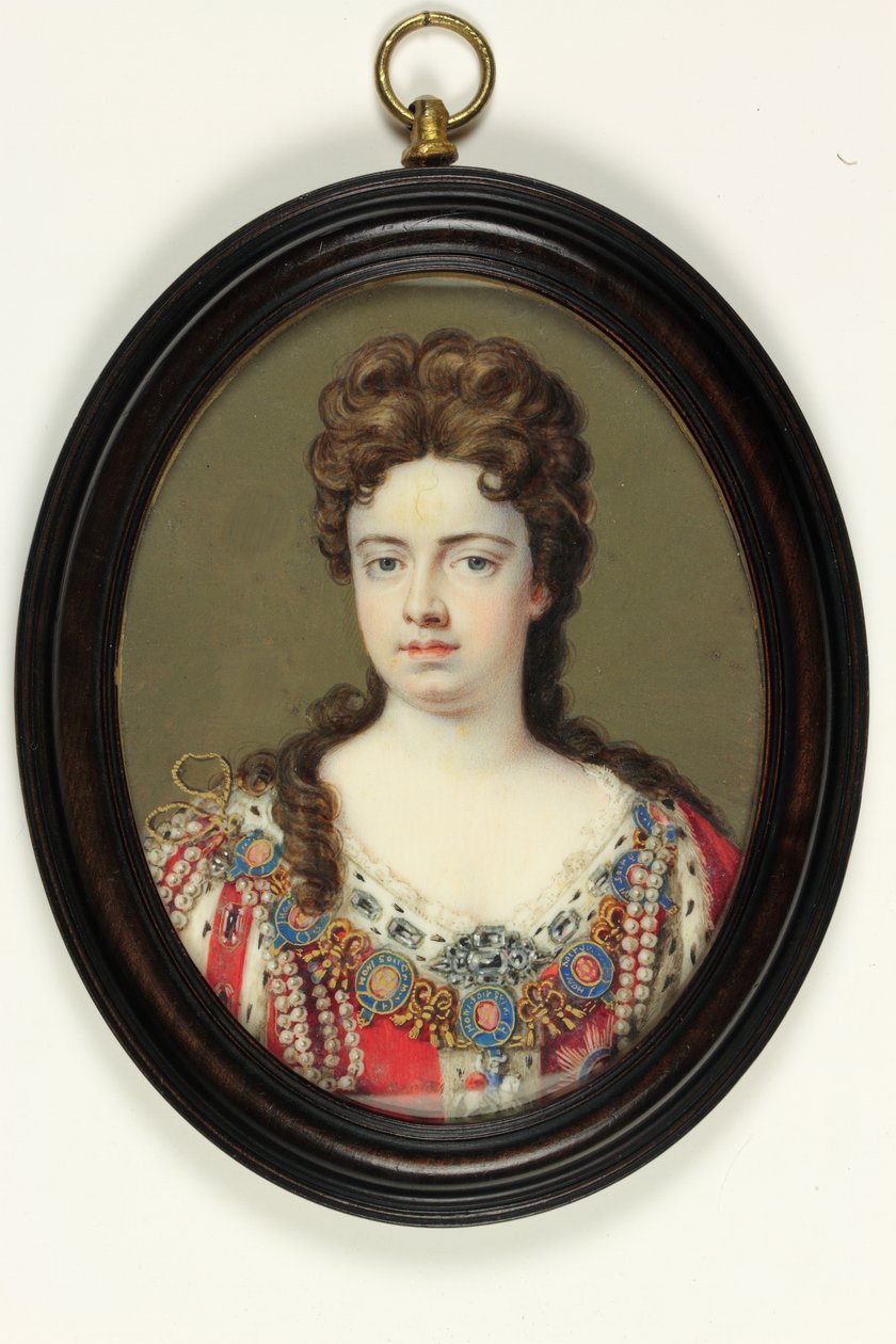 Dronning Anne (akvarell på elfenben) av Bernard III Lens