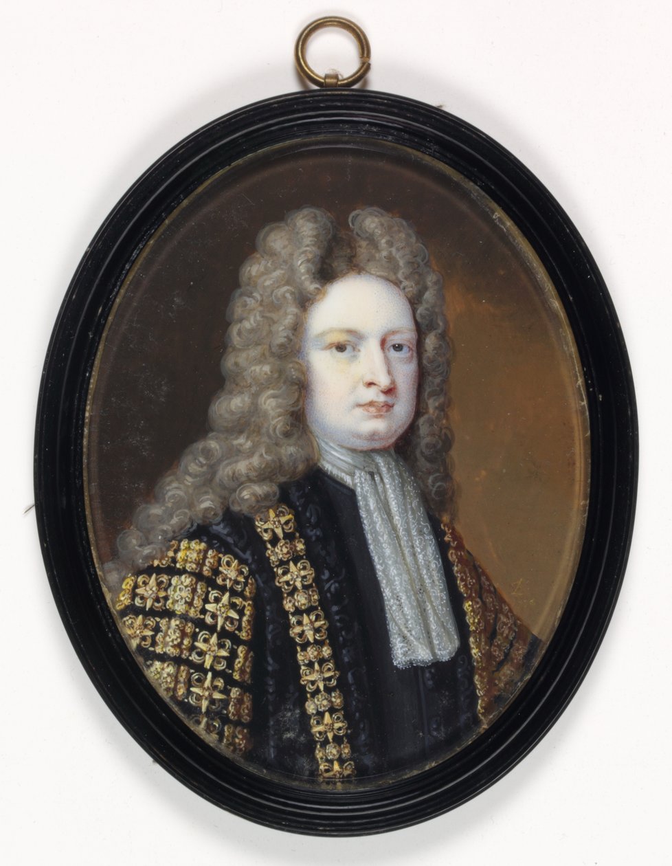 Robert Harley, speaker i Underhuset (akvarell på elfenben) av Bernard III Lens