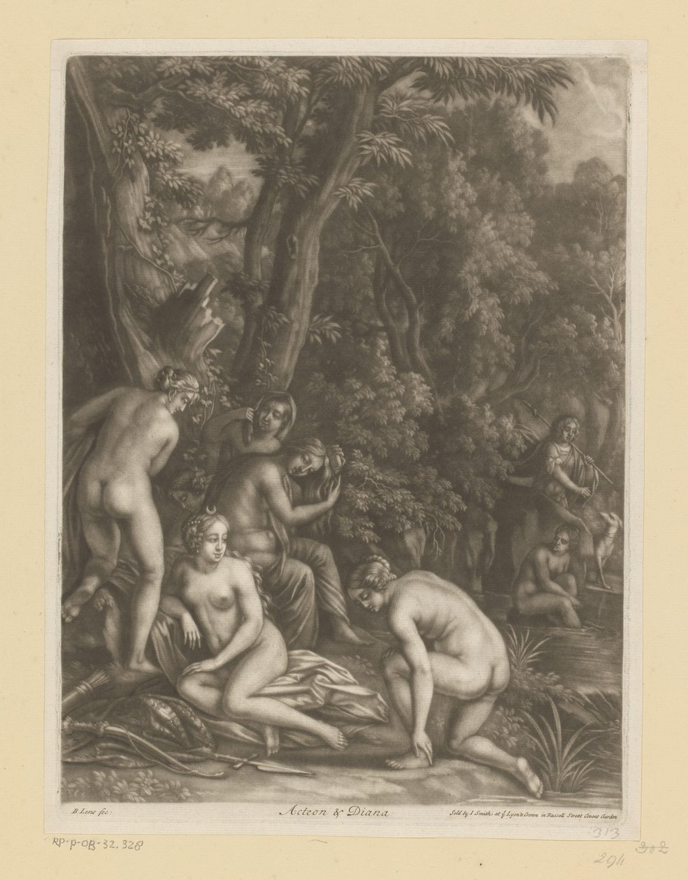 Actaeon og Diana Actaeon og Diana (tittel på objekt) av Bernard Lens (I)