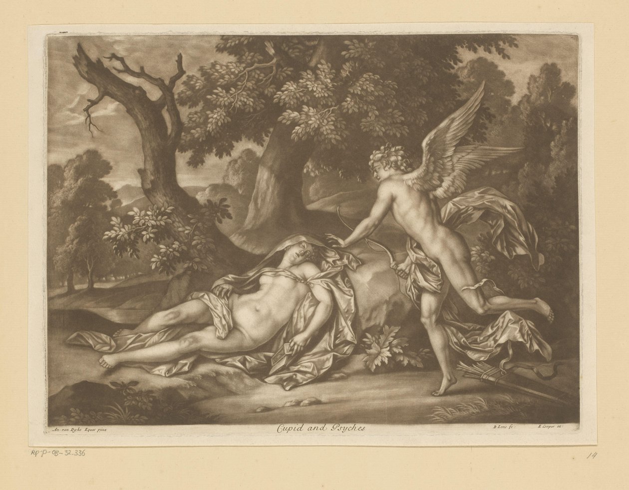 Cupido en Psyche Amor og psyke (tittel på objekt) av Bernard Lens (II)