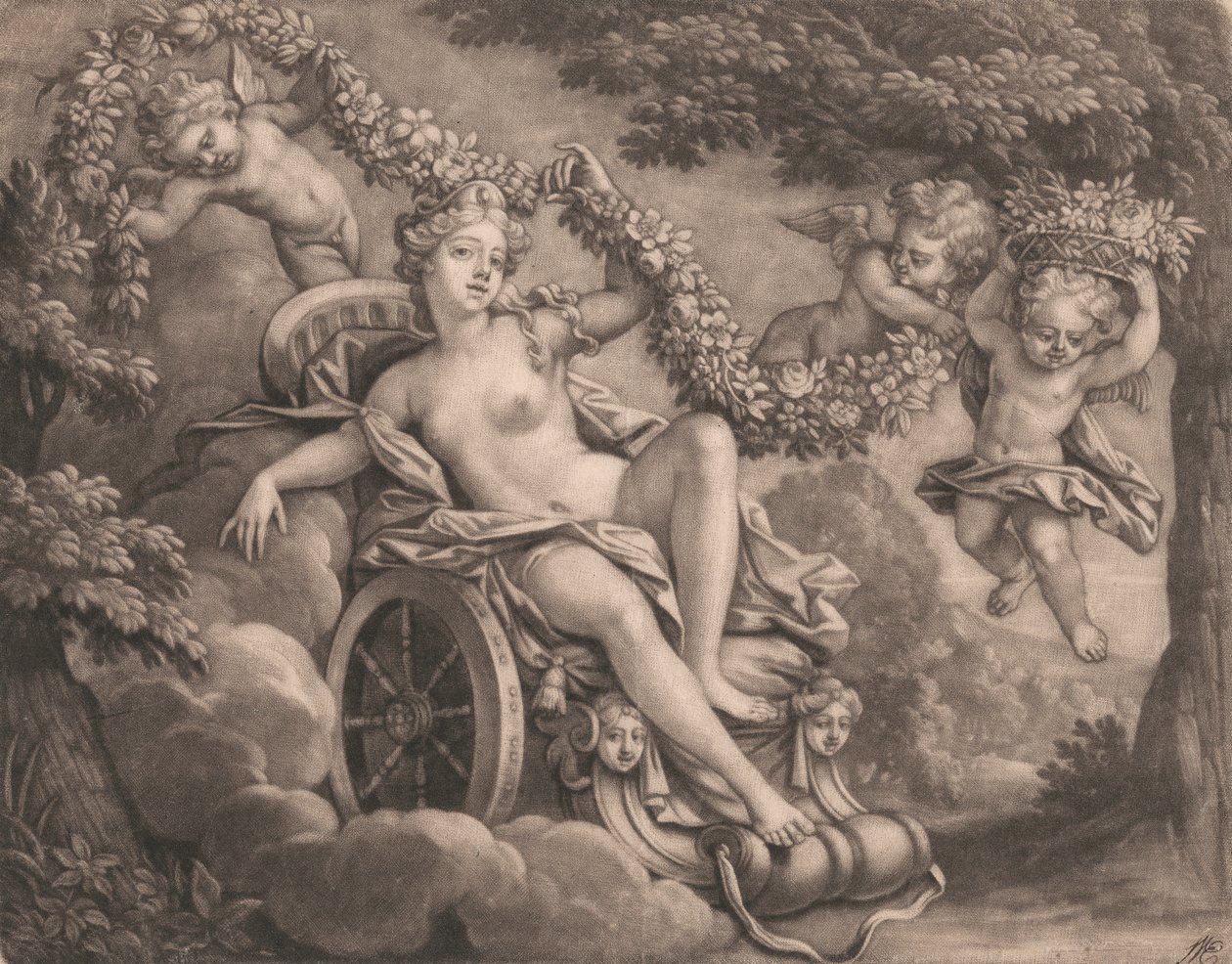 Flora og Putti av Bernard Lens