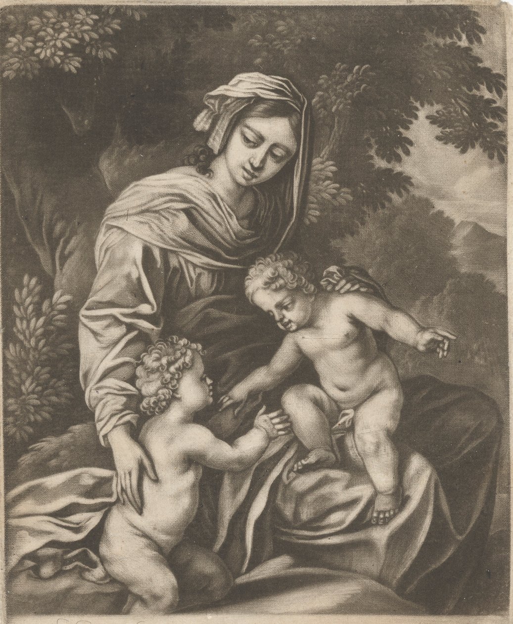 Virgin, Child og St. John av Bernard Lens