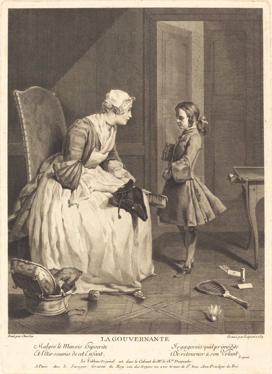 Guvernante av Bernard Lépicié after Jean Siméon Chardin
