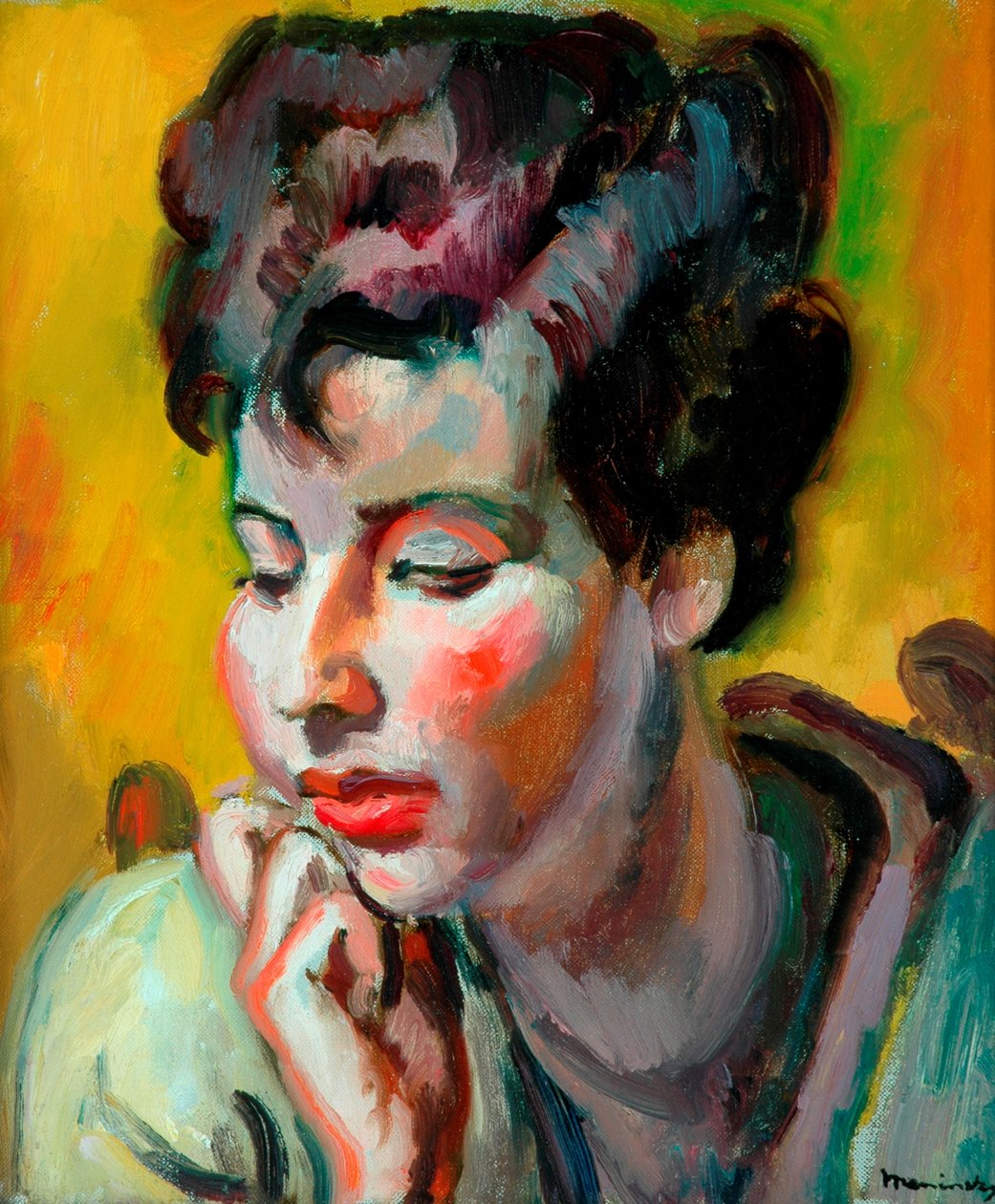 Portrett av en ung jøde, ca. 1928 (olje på lerret) av Bernard Meninsky