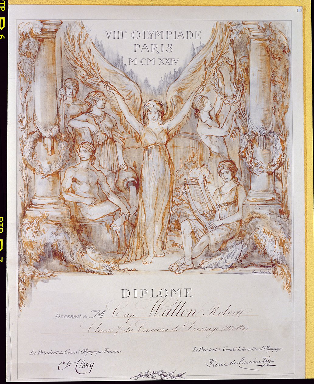 Diplomutdeling fra VIII Olympiad, holdt i Paris av Bernard Naudin