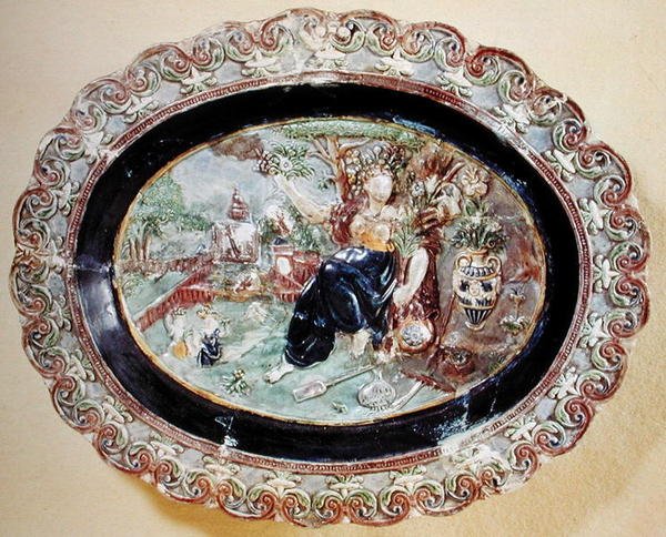 Rett som viser Flora (fajanse) av Bernard Palissy