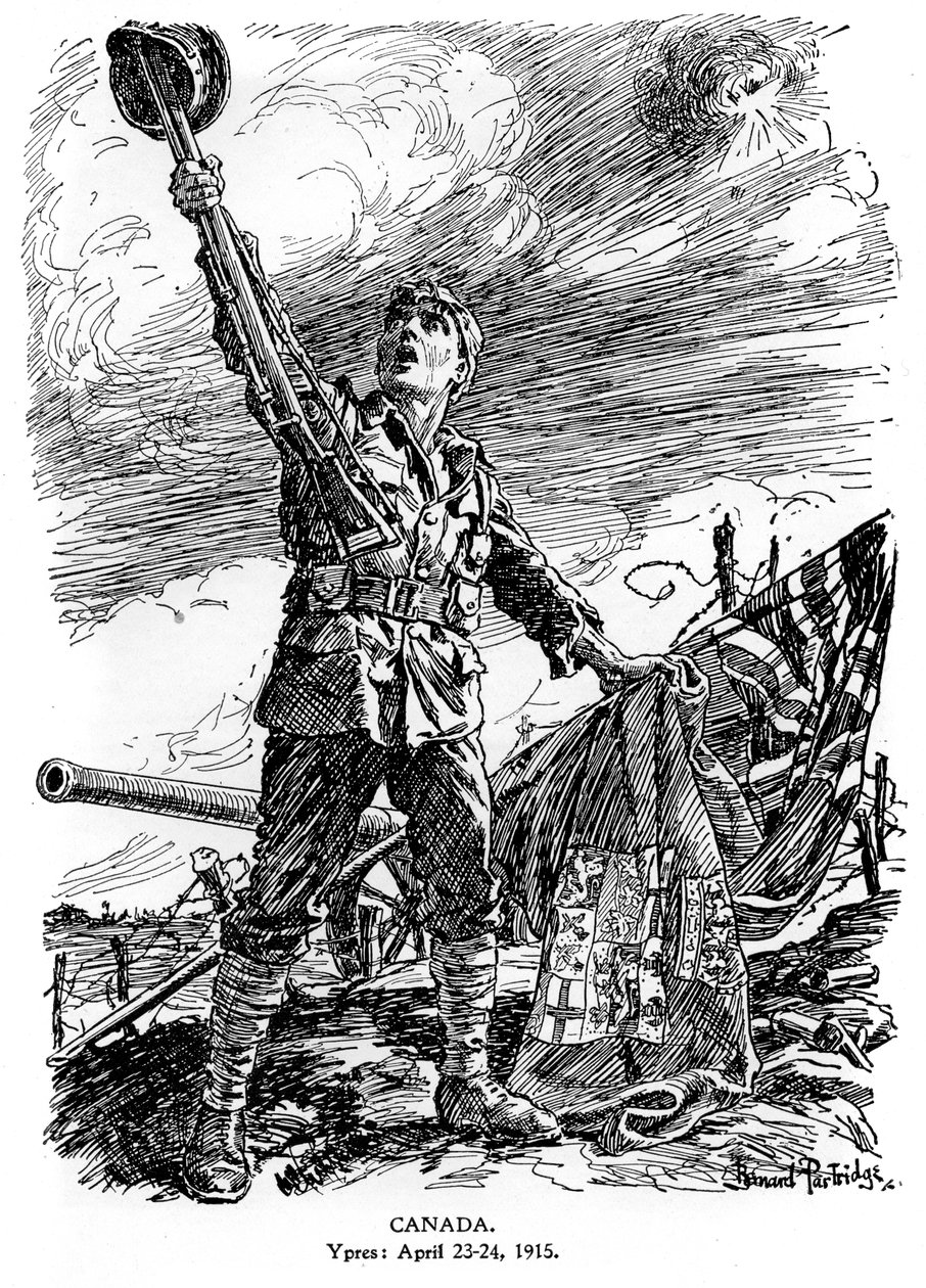 Canada, Ypres, 23.–24. april 1915, 1920 av Bernard Partridge