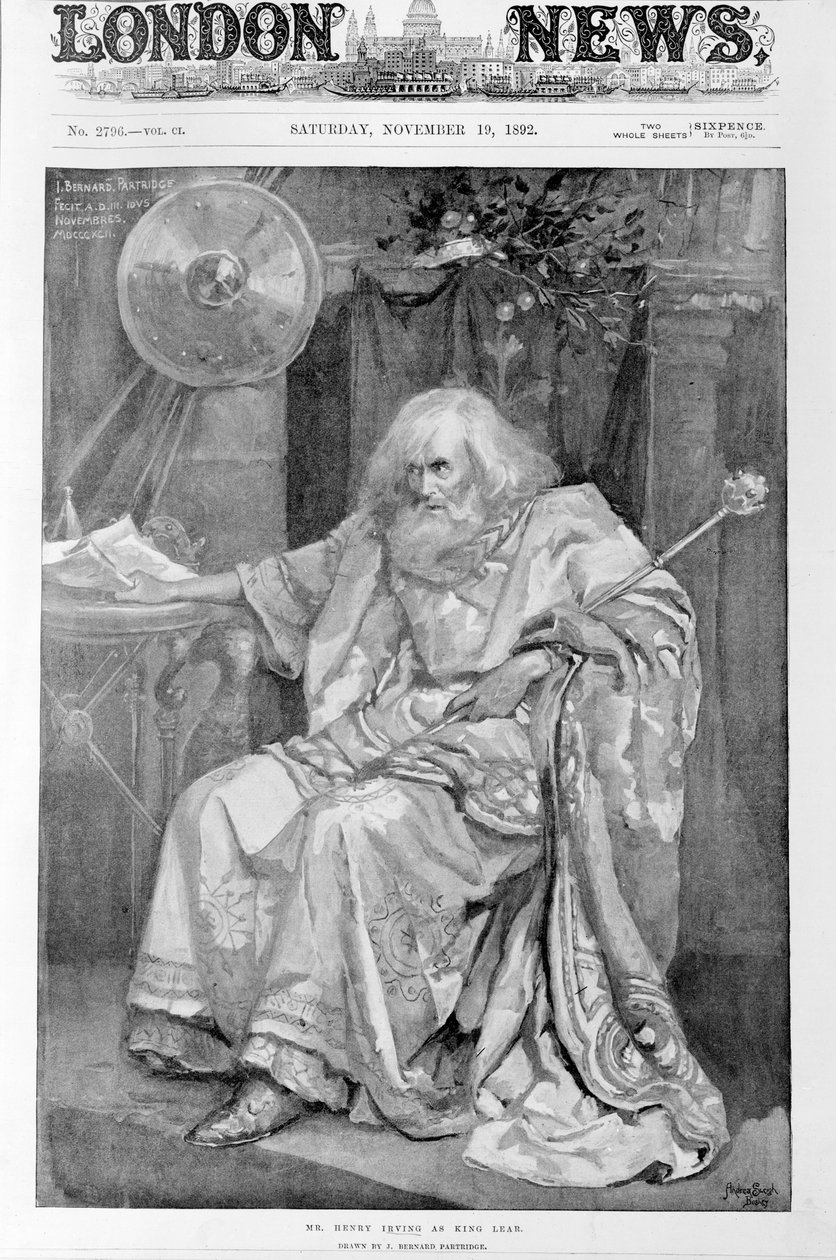 Mr Henry Irving som kong Lear, 1892 av Bernard Partridge