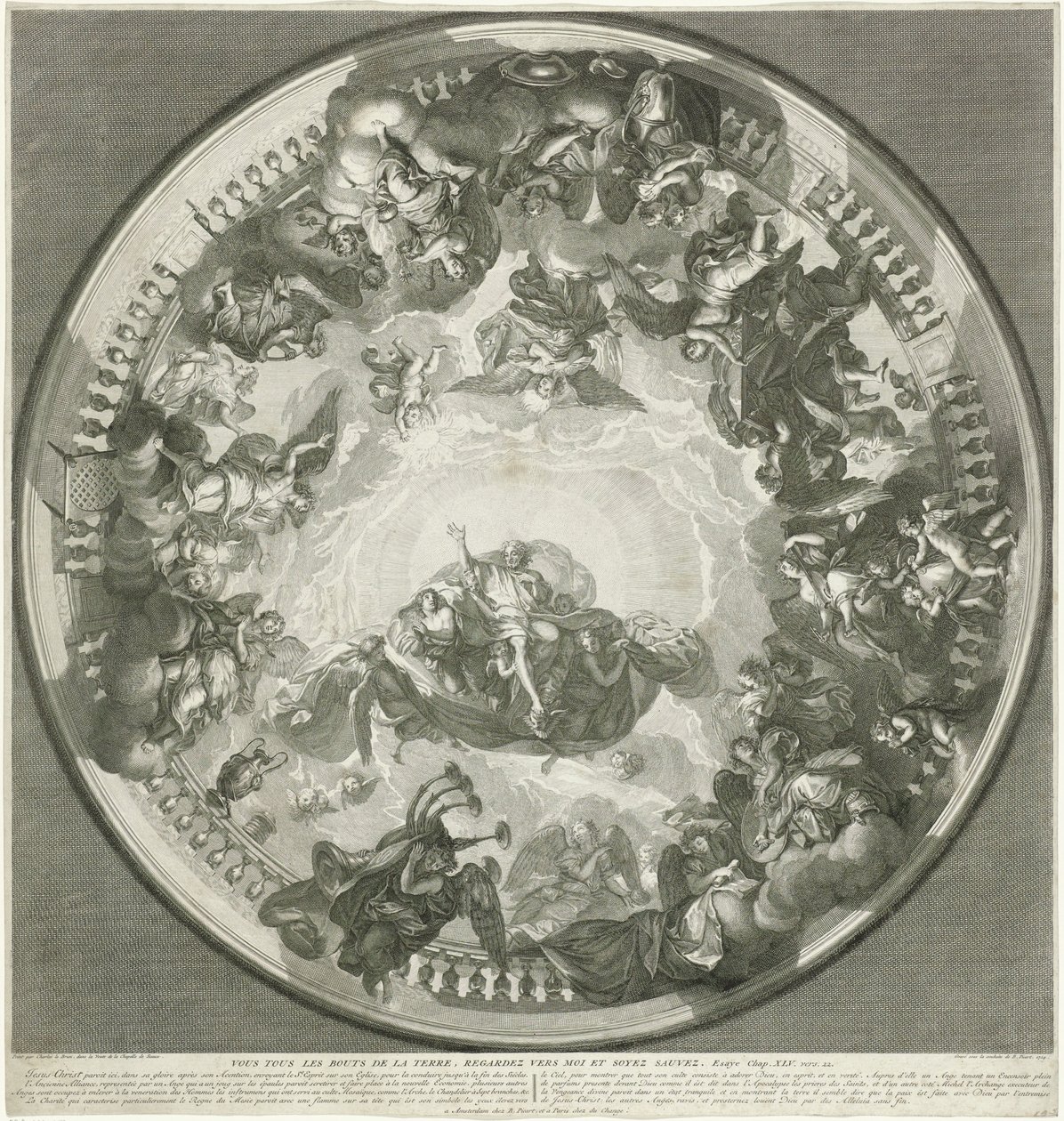 Takmaleri som viser Kristus som sender Den Hellige Ånd til jorden av Bernard Picart (workshop of)