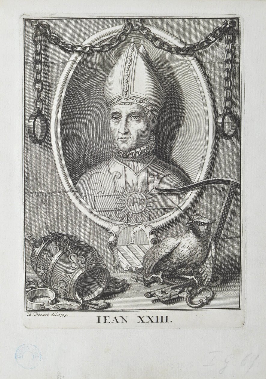 Motpave Johannes XXIII Baldassare Cossa, 1713. av Bernard Picart